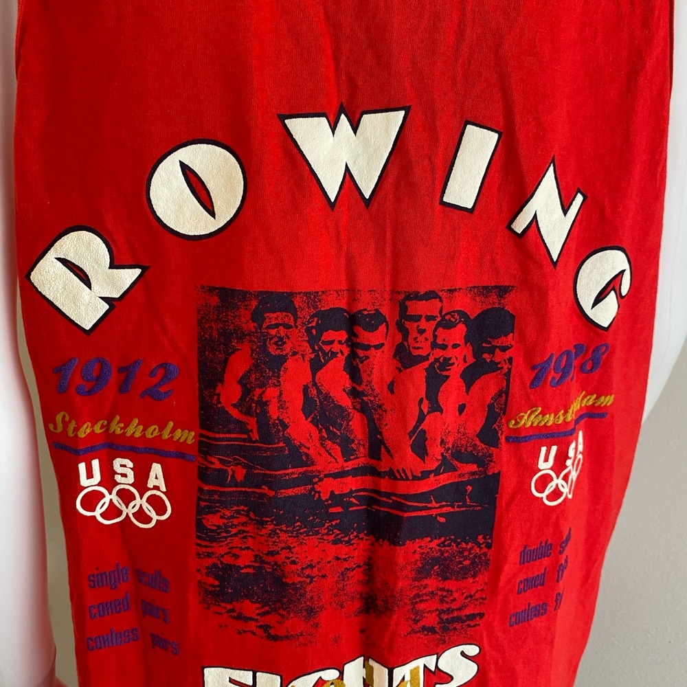 Vintage/Retro USA Olympic Brand Apparel NWT Men Red Tank SZ XL Rowing Eights - Picture 7 of 12